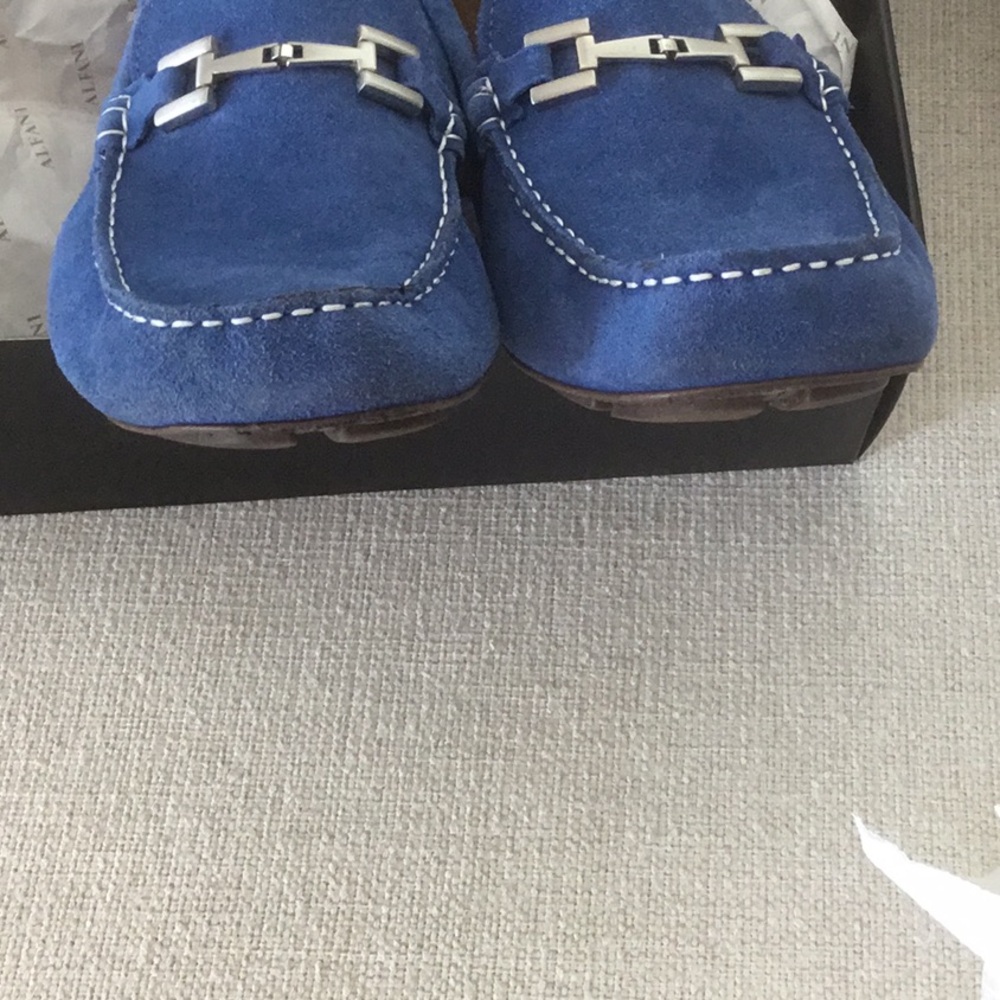 Alfani Blue Suede Loafers with Horsebit Detail - Picture 5 of 6